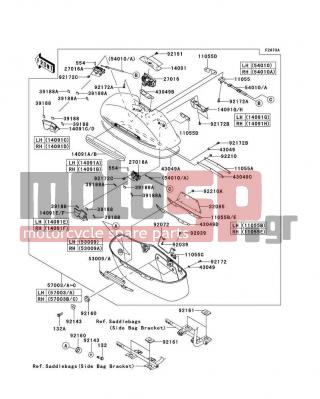 KAWASAKI - VULCAN® 1700 NOMAD™ ABS 2014 - Body Parts - Saddlebags(Side Bag) - 14091-1669 - COVER,PANNIER HINGE,RH
