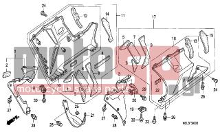 HONDA - CBR1000RR (ED) 2005 - Body Parts - LOWER COWL (CBR1000RR4/5) - 64400-MEL-D00ZC - COWL SET, R. UNDER (WL) *TYPE3*