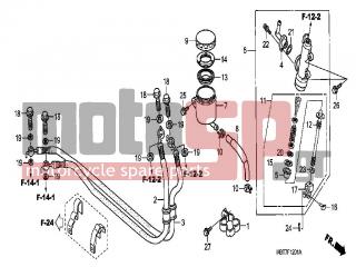 HONDA - XL1000VA (ED)-ABS Varadero 2009 - Brakes - REAR BRAKE MASTER CYLINDER - 45521-MJ6-006 - PLATE, DIAPHRAGM