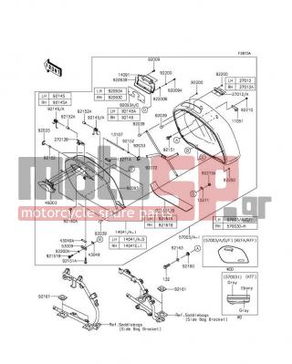 KAWASAKI - VULCAN® 1700 VAQUERO® ABS 2014 - Body Parts - Saddlebags(Side Bag) - 92210-1168 - NUT,CAP,4MM