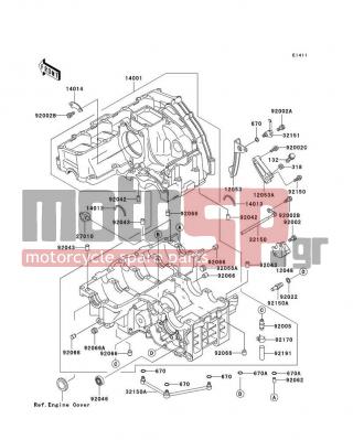 KAWASAKI - NINJA® ZX™-7R 1997 - Κινητήρας/Κιβώτιο Ταχυτήτων - Crankcase - 12053-1285 - GUIDE-CHAIN