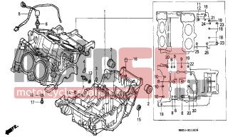 HONDA - VFR800 (ED) 2000 - Engine/Transmission - CRANKCASE - 95701-0606000 - BOLT, FLANGE, 6X60