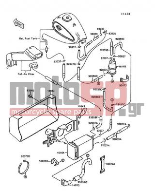 KAWASAKI - VULCAN 1500 1997 - Body Parts - Fuel Evaporative System - 14073-1219 - DUCT,CANISTER