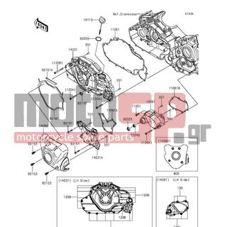 KAWASAKI - VULCAN® 1700 VAQUERO® ABS SE 2014 - Engine/Transmission - Left Engine Cover(s) - 11061-0338 - GASKET,GENERATOR COVER,IN