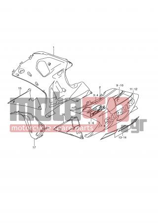SUZUKI - GSX-R750 (E2) 2002 - Body Parts - UNDER COWLING (MODEL K3) - 68191-35F30-LW1 - TAPE, 