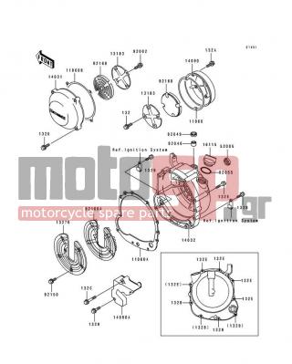 KAWASAKI - ELIMINATOR 600 1996 - Engine/Transmission - Engine Cover(s) - 14090-1571 - COVER,PULSING COIL