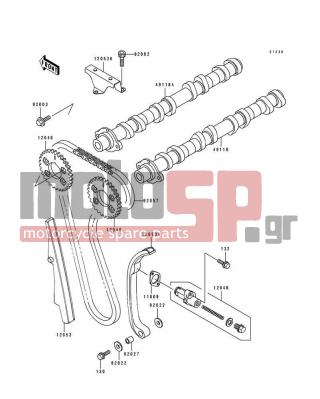 KAWASAKI - GPZ 1100 ABS 1996 - Engine/Transmission - Camshaft(s)/Tensioner - 12053-1241 - GUIDE-CHAIN,FR
