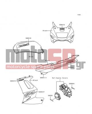KAWASAKI - GPZ 1100 ABS 1996 - Body Parts - Decals - 56051-1346 - MARK,SIDE COVER,1100
