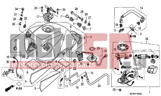HONDA - CBF600SA (ED) ABS BCT 2009 - Body Parts - FUEL TANK(CBF600S/SA) - 17500-MER-R60ZA - TANK SET, FUEL *NHA48M*