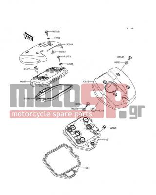KAWASAKI - VULCAN® 900 CLASSIC LT 2014 - Engine/Transmission - Cylinder Head Cover - 14091-0508 - COVER,TOP,RR