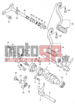 SUZUKI - DR-Z400 S (E2) 2002 - Engine/Transmission - GEAR SHIFTING (NOTE) -  - LEVER ASSY, GEAR SHIFT 