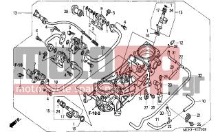 HONDA - VTR1000SP (ED) 2006 - Κινητήρας/Κιβώτιο Ταχυτήτων - THROTTLE BODY (ASSY.) ( VT R1000SP2/3/4/5/6) - 16130-MCF-023 - STAY C, FUEL PIPE