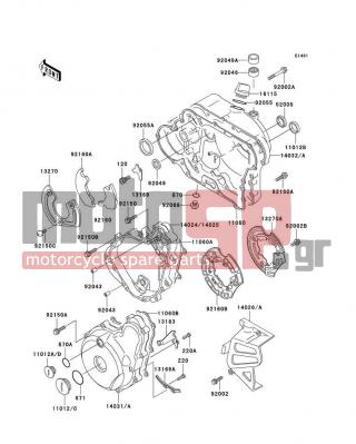 KAWASAKI - KLR650 1996 - Engine/Transmission - Engine Cover(s) - 13169-1882 - PLATE,PULSING COIL LEAD