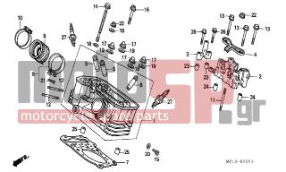 HONDA - XRV750 (ED) Africa Twin 1998 - Engine/Transmission - REAR CYLINDER HEAD - 12231-MF5-305 - GUIDE, IN. VALVE(O.S.)