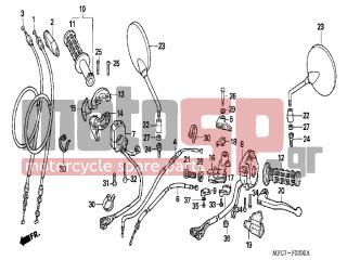 HONDA - FMX650 (ED) 2005 - Frame - HANDLE LEVER / SWITCH / CABLE - 17920-MFC-640 - CABLE COMP. B, THROTTLE