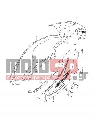SUZUKI - XF650 (E2) Freewind 1997 - Body Parts - FUEL TANK COVER (MODEL K1) - 09320-09026-000 - CUSHION
