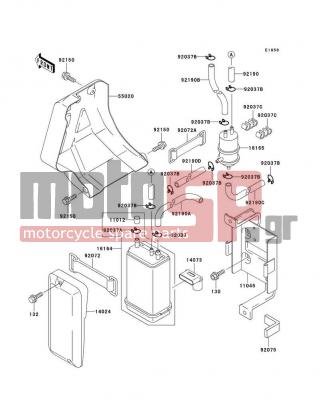 KAWASAKI - KLX650 1996 - Body Parts - Fuel Evaporative System - 92037-1512 - CLAMP,CANISTER
