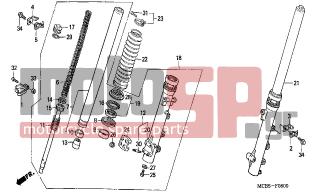 HONDA - XL650V (ED) TransAlp 2003 - Suspension - FRONT FORK - 44832-MAW-760 - CLAMPER, SPEEDOMETER CABLE