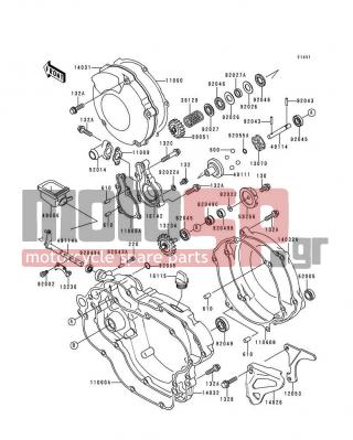 KAWASAKI - KX125 1996 - Engine/Transmission - Engine Cover(s) - 11060-1351 - GASKET,CLUTCH COVER,OUTSIDE