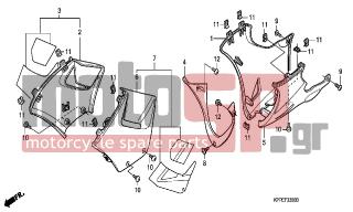 HONDA - CBR125R (ED) 2004 - Body Parts - UNDER COWL(CBR125R/ RS/RW5 /RW6/RW8) - 64330-KPP-870ZD - COWL SET, R. MIDDLE (WL) *R263*