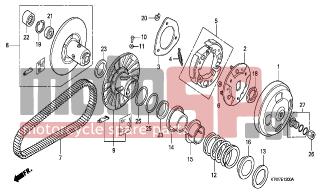 HONDA - SH300A (ED) ABS 2007 - Engine/Transmission - DRIVEN FACE - 94001-122000S - NUT, HEX., 12MM