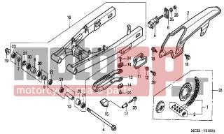 HONDA - XL650V (ED) TransAlp 2001 - Frame - SWINGARM/CHAIN CASE - 52121-MAN-620 - PLATE, CHAIN TENSIONER