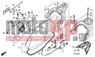 HONDA - FES125 (ED) 2004 - Body Parts - SEAT-REAR CARRIER - 36103-ZE1-000 - HOLDER, STOP SWITCH CORD