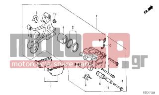 HONDA - CBR600RR (ED) 2004 - Brakes - REAR BRAKE CALIPER - 43215-KZ4-J41 - PIN, HANGER