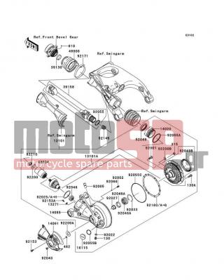KAWASAKI - CONCOURS® 14 ABS 2013 - Κινητήρας/Κιβώτιο Ταχυτήτων - Drive Shaft/Final Gear - 92001-1778 - BOLT,10X23