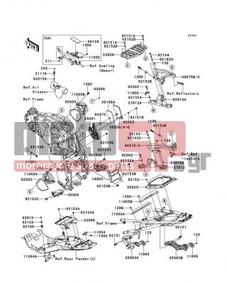 KAWASAKI - CONCOURS® 14 ABS 2013 -  - Frame Fittings - 55028-0342-10H - COWLING,BATTERY,P.M.GRAY