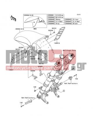 KAWASAKI - CONCOURS® 14 ABS 2013 - Body Parts - Front Fender(s) - 92172-0262 - SCREW,TAPPING,5X10