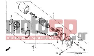 HONDA - VF750C  (ED) 1999 - Electrical - STARTING MOTOR - 31204-KS5-901 - SPRING, CARBON BRUSH