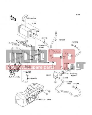 KAWASAKI - CONCOURS® 14 ABS 2013 - Body Parts - Fuel Evaporative System(CA) - 92171-0718 - CLAMP
