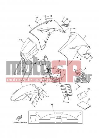 YAMAHA - XT125R (EUR) 2005 - Body Parts - FRONT BODY - 3D6-F8351-10-00 - Body, Cowling