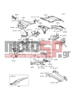 KAWASAKI - KAZE HIT 2013 - Body Parts - Side Covers/Chain Cover - 14091-1782-21P - COVER,TAIL,CNT,M.F.S.BLACK