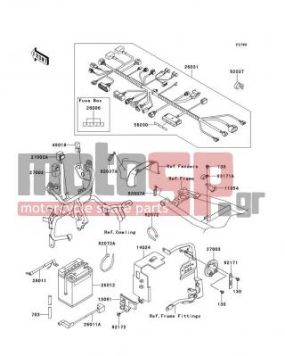 KAWASAKI - KLR™650 2013 -  - Chassis Electrical Equipment - 92171-1425 - CLAMP,WIRING HARNESS,L=60