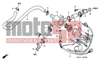 HONDA - VTR1000SP (ED) 2006 - Engine/Transmission - WATER PIPE - 19504-KY1-003 - CLAMP, WATER HOSE, 25MM