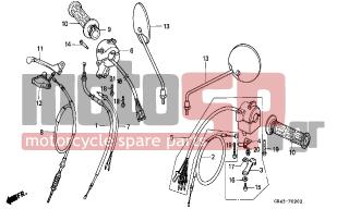 HONDA - C50 (GR) 1992 - Frame - SWITCH/ LEVER/CABLE (C50J/N) - 53141-179-700 - PIPE, THROTTLE GRIP
