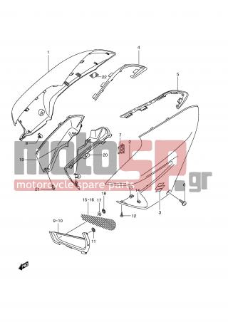 SUZUKI - GSX1300 BKing (E2)  2009 - Body Parts - FUEL TANK COVER (MODEL K8/K9) - 44171-23H00-YPA - COVER, FUEL TANK RH (WHITE)