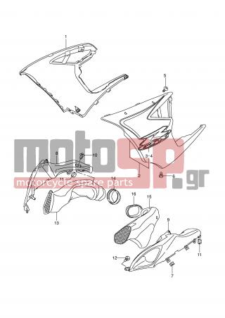 SUZUKI - GSX-R1000 (E2) 2005 - Body Parts - SIDE COWLING (MODEL K6) - 68695-41G00-CWB - TAPE, LH