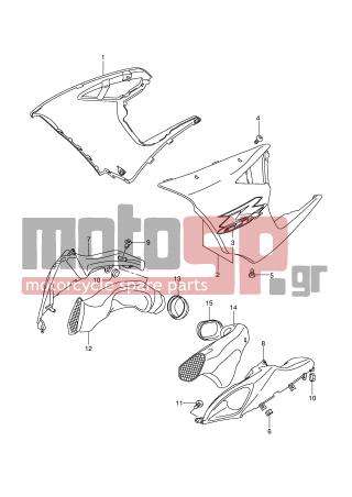 SUZUKI - GSX-R1000 (E2) 2005 - Body Parts - SIDE COWLING (MODEL K5) - 94670-41G00-YAD - COVER, INTAKE RH (BLACK)