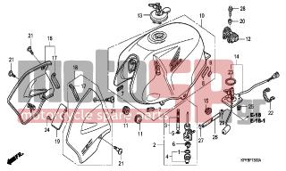 HONDA - CBF250 (ED) 2006 - Body Parts - FUEL TANK - 37080-KPF-960 - FUEL UNIT SET