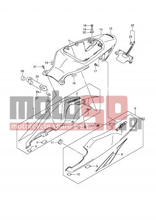 SUZUKI - GSX-R750 (E2) 2007 - Εξωτερικά Μέρη - SEAT TAIL COVER (MODEL K7) - 45504-01H00-YKY - COVER, SEAT TAIL R (BLUE)