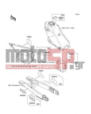 KAWASAKI - KLX®250S 2013 - Body Parts - Labels - 56053-0298 - LABEL-SPECIFICATION,TIRE&LOAD