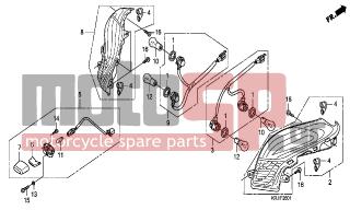 HONDA - FES125 (ED) 2007 - Electrical - REAR COMBINATION LIGHT (FES1257-A7) (FES1507-A7) - 93901-32280- - SCREW, TAPPING, 3X10
