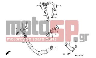 HONDA - XRV750 (IT) Africa Twin 1992 - Engine/Transmission - WATER PIPE - 19502-MV1-000 - PIPE, IN. WATER