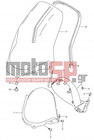 SUZUKI - AN400 (E2) Burgman 2001 - Body Parts - WINDOW SCREEN (MODEL X/Y) - 94631-14F30-000 - MOLDING