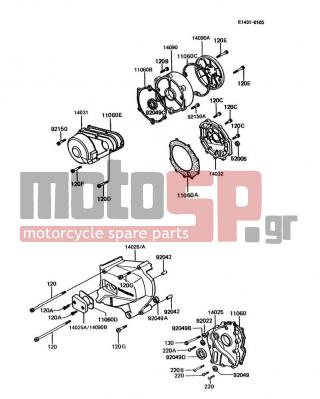 KAWASAKI - POLICE 1000 1995 - Engine/Transmission - Engine Cover(s) - 11060-1072 - GASKET,PULSING COIL COVER