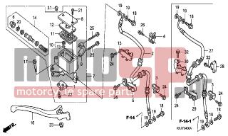 HONDA - FES125 (ED) 2007 - Brakes - FR. BRAKE MASTER CYLINDER (FES125)(FES150) - 93600-040121G - SCREW, FLAT, 4X12