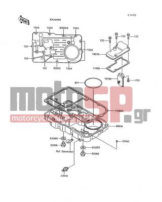 KAWASAKI - VOYAGER XII 1995 - Engine/Transmission - Breather Cover/Oil Pan - 11060-1100 - GASKET,BREATHER BODY